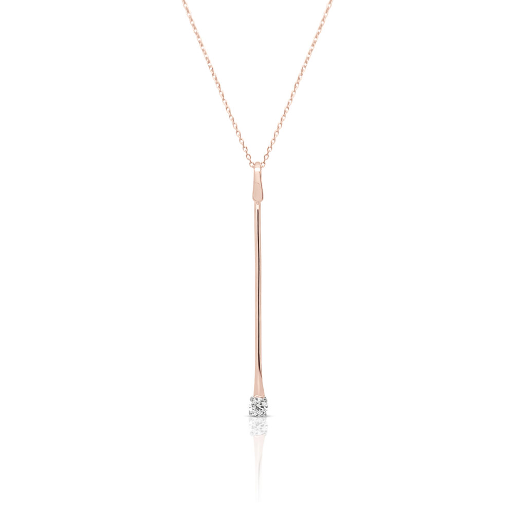 Unique 9ct Rose Gold & Diamond Pendant