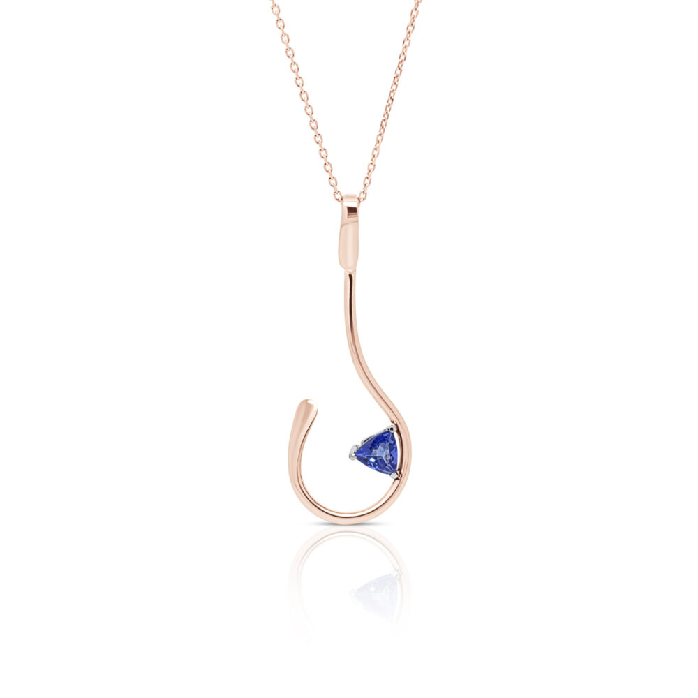 Unique 9ct Rose Gold & Tanzanite Teardrop Pendant