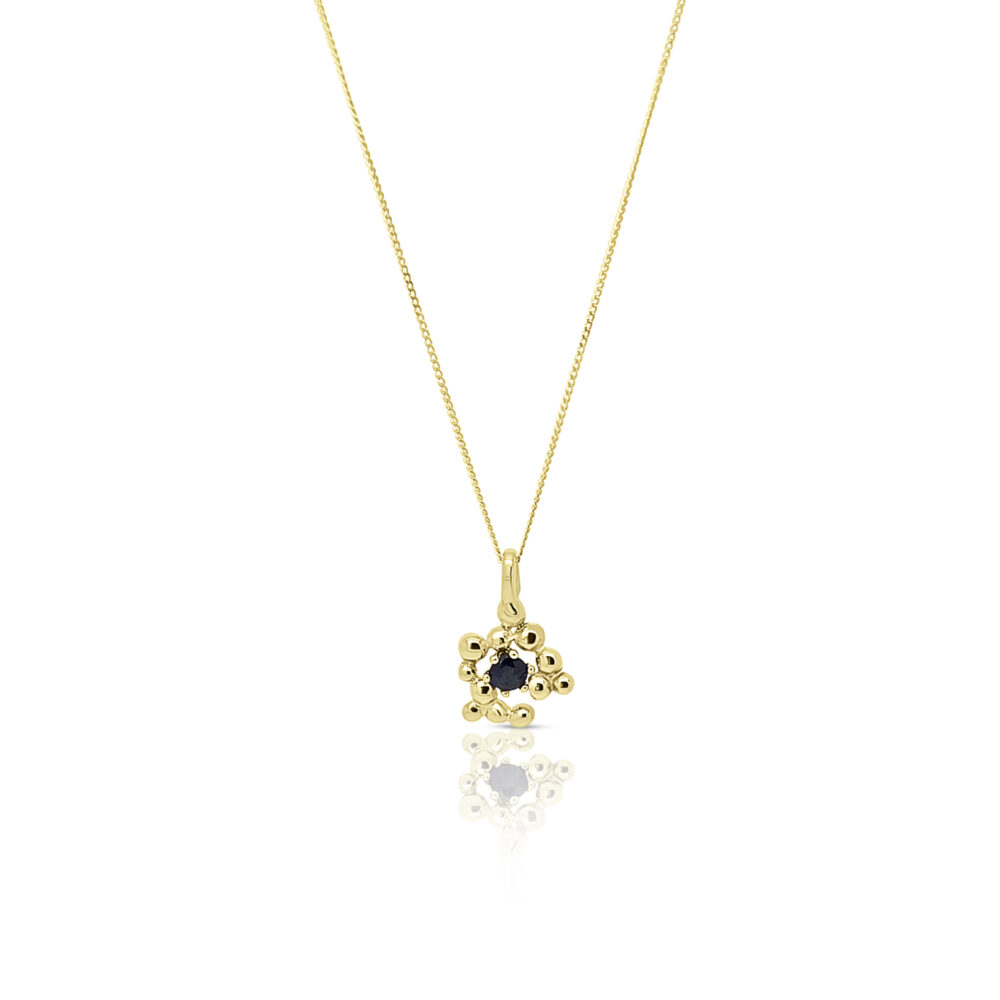 Unique 9ct Gold & Sapphire Pendant