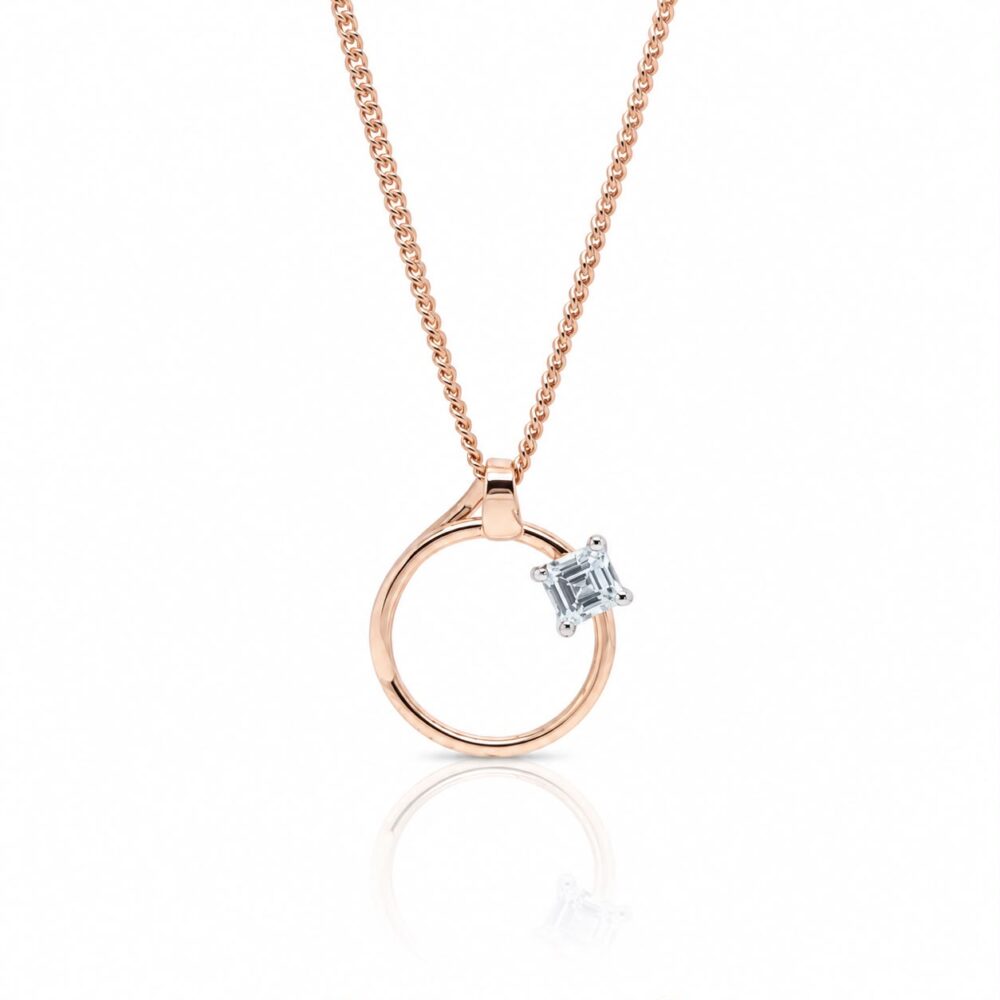Unique 9ct Rose Gold & Aquamarine Pendant